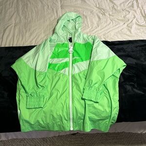 Oversized Green Nike Jacket for Women, one size fits all
